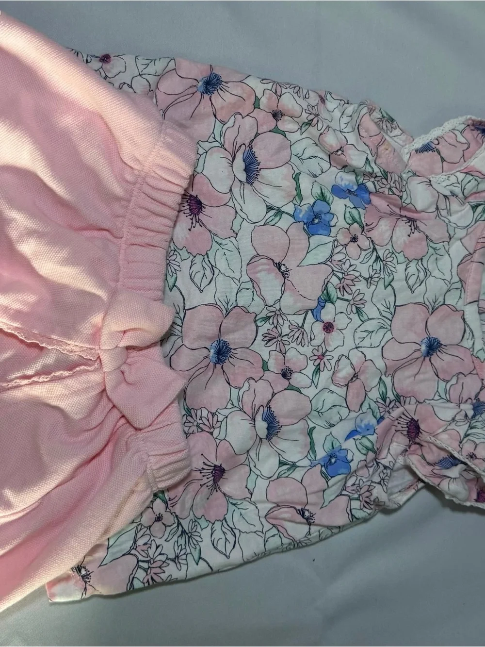 Pink Floral Sleeveless Top with Ruffle Trim